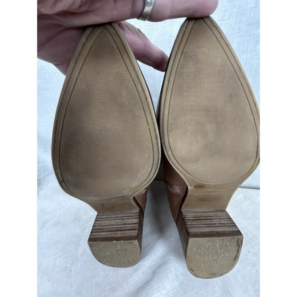 Lucky Brand Womens Cosmio Western Booties Brown Leather Block Heel size 8.5M - Picture 8 of 8